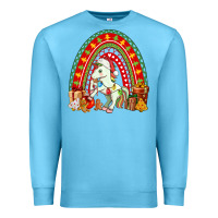 Ocean Blue Christmas Unicorn Rainbow Premium Sweatshirt - FaDigitalArtStudio