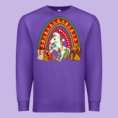 Christmas Unicorn Rainbow Premium Sweatshirt Designed By Fadigitalartstudio