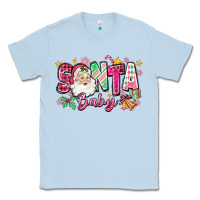 Dusty Blue pink santa baby christmas Classic Tee - Zillion Design Studio