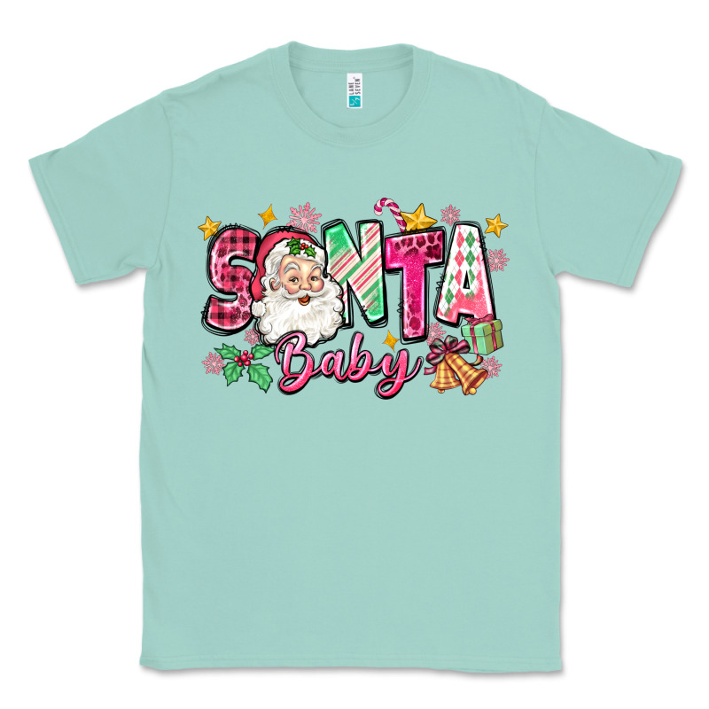 Pink Santa Baby Christmas Classic Tee by Zillion Design Studio | Teevron
