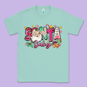 Pink Santa Baby Christmas Classic Tee Designed By Zillion Design Studio