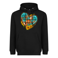 Black fall pattern heart with sunflower Heavyweight Hoodie - HRA Design Shop