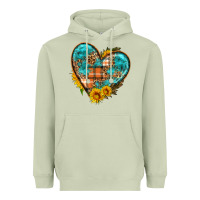 Matcha fall pattern heart with sunflower Heavyweight Hoodie - HRA Design Shop