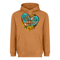 Meerkat fall pattern heart with sunflower Heavyweight Hoodie - HRA Design Shop