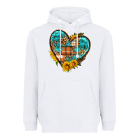 White fall pattern heart with sunflower Heavyweight Hoodie - HRA Design Shop