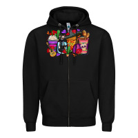 Black day of the dead coffee cups Zipper Hoodie - Zillion Design Studio