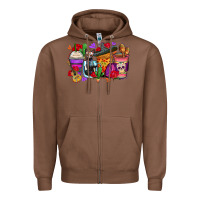Chestnut day of the dead coffee cups Zipper Hoodie - Zillion Design Studio