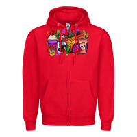 Red day of the dead coffee cups Zipper Hoodie - Zillion Design Studio