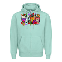 Seafoam day of the dead coffee cups Zipper Hoodie - Zillion Design Studio
