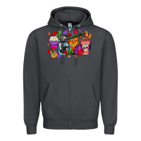 Smoke day of the dead coffee cups Zipper Hoodie - Zillion Design Studio