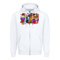 White day of the dead coffee cups Zipper Hoodie - Zillion Design Studio