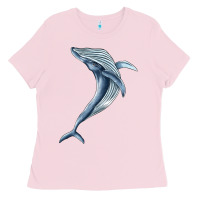Bubblegum Pink humpback whale jumping Ladies Tee - BarkalooDesign