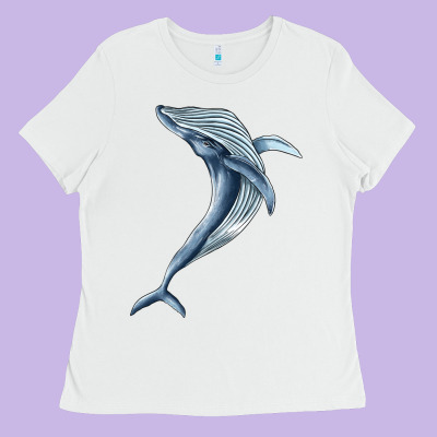 Humpback Whale Jumping Ladies Tee Designed By Barkaloodesign