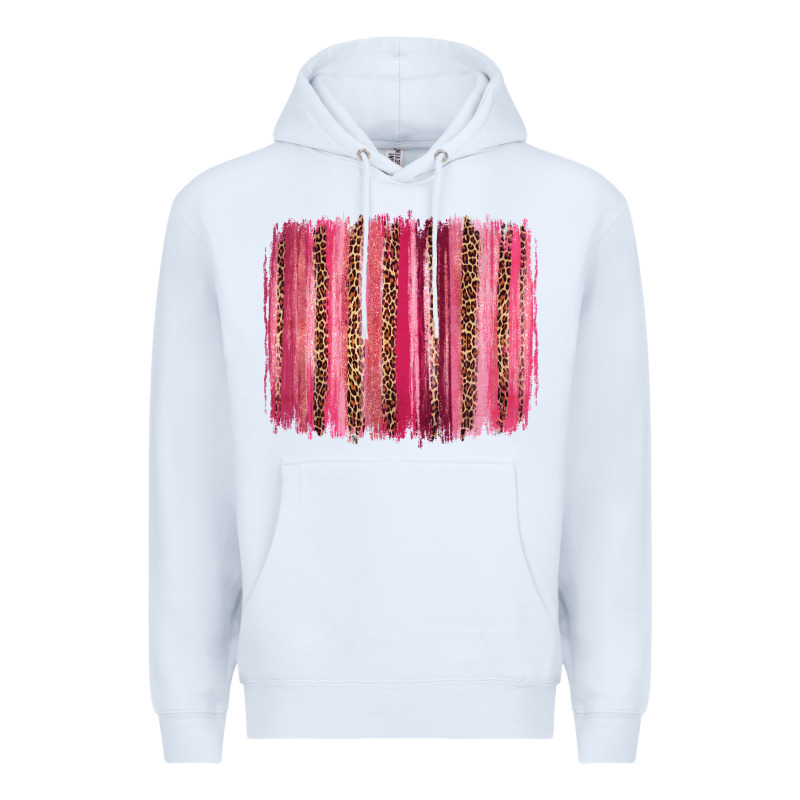 Valentines Day Leopard Glitter Brushstroke Premium Hoodie by Jasminsmagicworld | Teevron