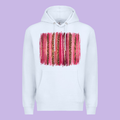 Valentines Day Leopard Glitter Brushstroke Premium Hoodie Designed By Jasminsmagicworld