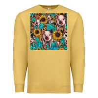 Antique Gold cute pig with patches seamless pattern Premium Sweatshirt - HRA Design Shop