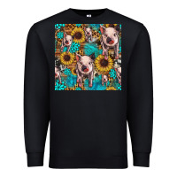 Black cute pig with patches seamless pattern Premium Sweatshirt - HRA Design Shop