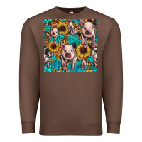 Chestnut cute pig with patches seamless pattern Premium Sweatshirt - HRA Design Shop