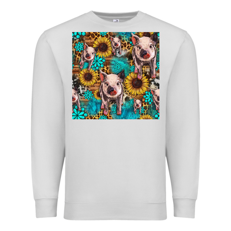 Cute Pig With Patches Seamless Pattern Premium Sweatshirt by HRA Design Shop | Teevron