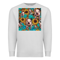 Dove Grey cute pig with patches seamless pattern Premium Sweatshirt - HRA Design Shop