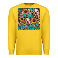 Lemon cute pig with patches seamless pattern Premium Sweatshirt - HRA Design Shop