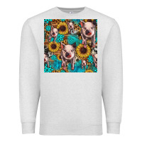 Oatmeal Heather cute pig with patches seamless pattern Premium Sweatshirt - HRA Design Shop