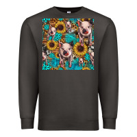 Smoke cute pig with patches seamless pattern Premium Sweatshirt - HRA Design Shop