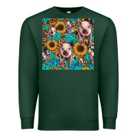 Sports Green cute pig with patches seamless pattern Premium Sweatshirt - HRA Design Shop