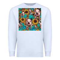 White cute pig with patches seamless pattern Premium Sweatshirt - HRA Design Shop