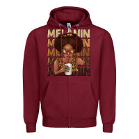 Burgundy melanin kid Zipper Hoodie - texasbilliewilder
