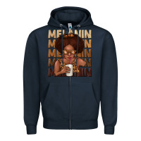 Navy melanin kid Zipper Hoodie - texasbilliewilder