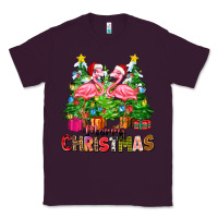 Plum merry christmas flamingo Classic Tee - Zillion Design Studio