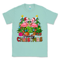 Seafoam merry christmas flamingo Classic Tee - Zillion Design Studio