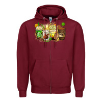 Burgundy beer coffee cups Zipper Hoodie - Zillion Design Studio