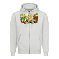 Dove Grey beer coffee cups Zipper Hoodie - Zillion Design Studio