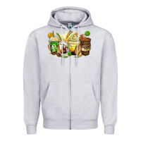 Heather Grey beer coffee cups Zipper Hoodie - Zillion Design Studio