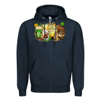 Navy beer coffee cups Zipper Hoodie - Zillion Design Studio
