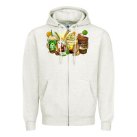 Oatmeal Heather beer coffee cups Zipper Hoodie - Zillion Design Studio