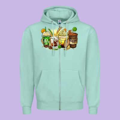 Beer Coffee Cups Zipper Hoodie Designed By Zillion Design Studio