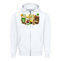 White beer coffee cups Zipper Hoodie - Zillion Design Studio