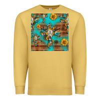 Antique Gold bull skull cross seamless pattern Premium Sweatshirt - HRA Design Shop