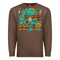 Chestnut bull skull cross seamless pattern Premium Sweatshirt - HRA Design Shop