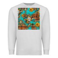 Dove Grey bull skull cross seamless pattern Premium Sweatshirt - HRA Design Shop