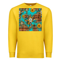 Lemon bull skull cross seamless pattern Premium Sweatshirt - HRA Design Shop