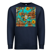 Navy bull skull cross seamless pattern Premium Sweatshirt - HRA Design Shop