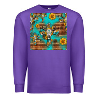 Purple bull skull cross seamless pattern Premium Sweatshirt - HRA Design Shop