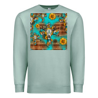 Seafoam bull skull cross seamless pattern Premium Sweatshirt - HRA Design Shop