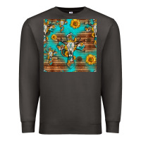 Smoke bull skull cross seamless pattern Premium Sweatshirt - HRA Design Shop