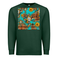 Sports Green bull skull cross seamless pattern Premium Sweatshirt - HRA Design Shop