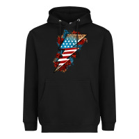 Black American lightning bolt Heavyweight Hoodie - Neo Western